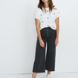 Madewell Wide-Leg Crop Jeans in Lunar Wash: Button-Front Edition